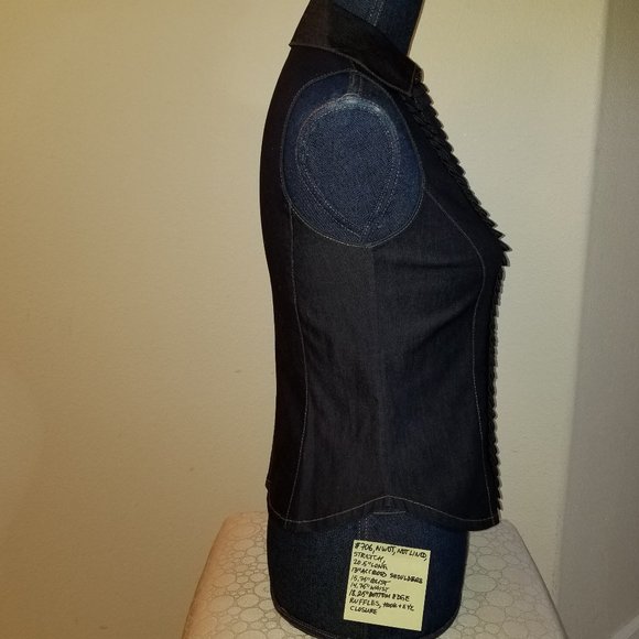 🔻REDUCED❣ 706 NWOT Classy Classiques Entier Denim Top 2 Ruff - Picture 11 of 13